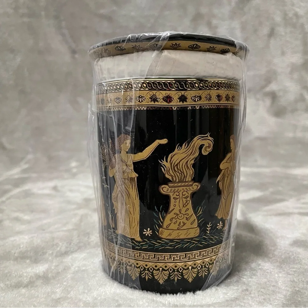 Creative Ceramics Bona Dea Black Gold Greek Motif Mug Mythology Coffee Cup